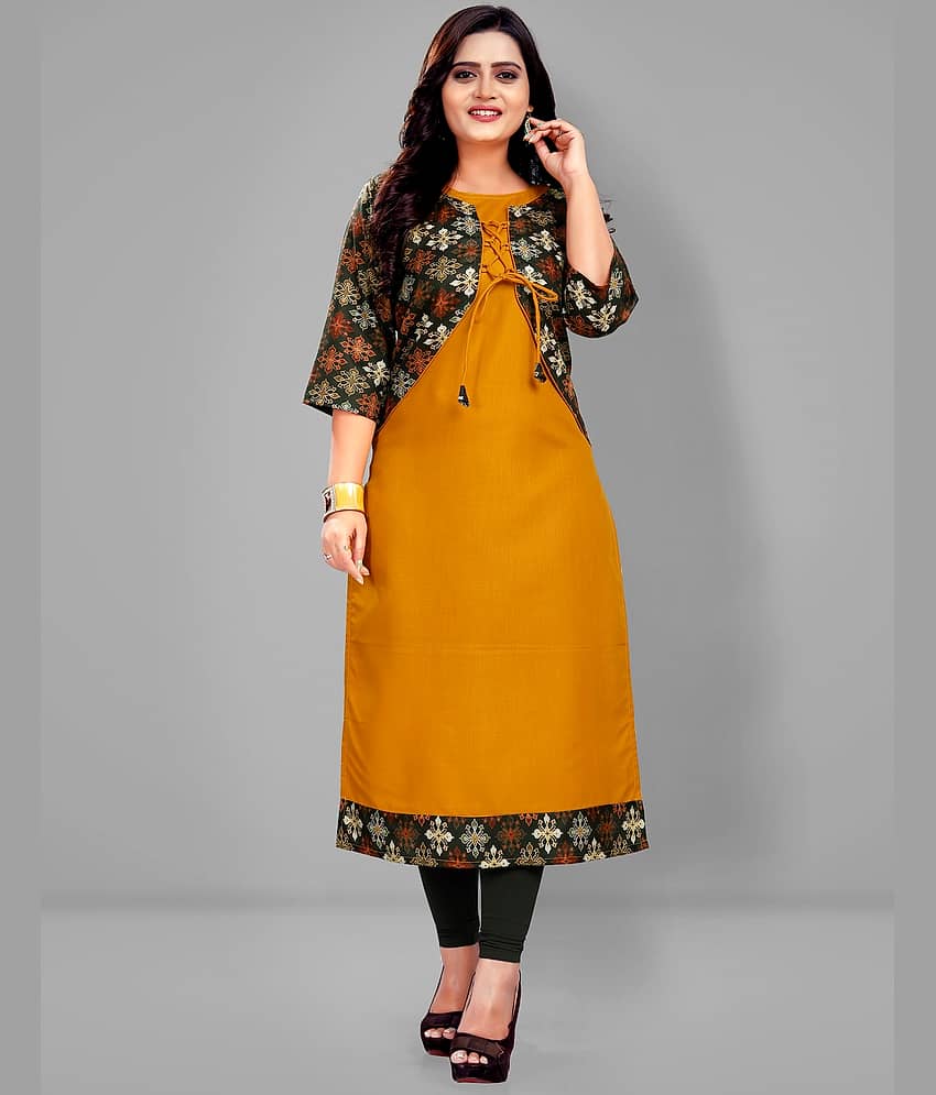Lerkiza Rust Cotton Jacket Style Kurti - Single