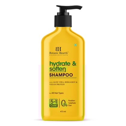 Botanic Hearth Hydrate & Soften Shampoo with Ceramide & Aloe Vera | Deep Moisture & Hair Repair | Strengthens & Smoothens Strands |Enhances Softness & Shine, 473ml Botanic Hearth Hydrate & Soften Shampoo with Ceramide & Aloe Vera | Deep Moisture & Hair R