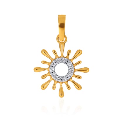 Senco Gold 14K Yellow Gold Kids Diamond Pendant (0.9 gram / 0.09 Ct / HI-SI / 14K Yellow Gold)