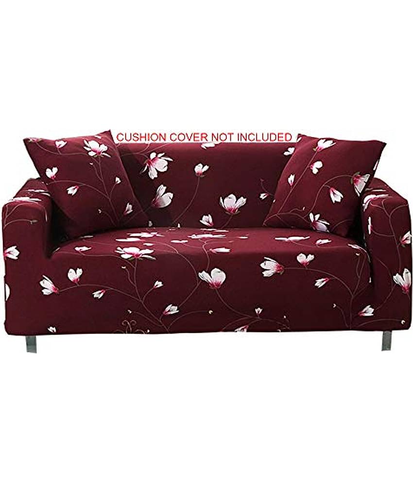 House Of Quirk 2 Seater Maroon Polyester Single Sofa Cover