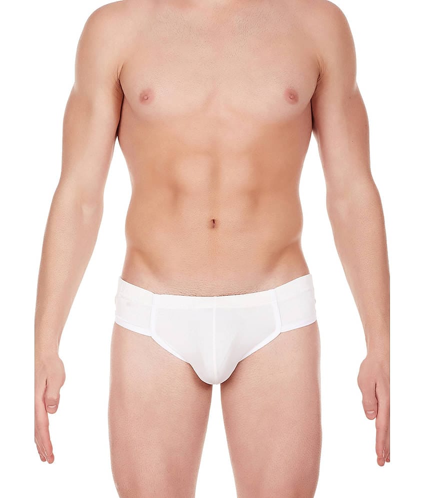La Intimo Pack of 1 Nylon Briefs For Men's ( White )