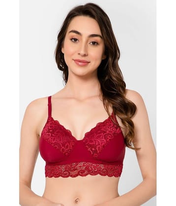 Clovia Lace Heavily Padded Women's Bralette Bra ( Maroon )