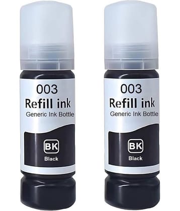 TEQUO 003 L3110 Ink Black Ink ( 70 ml ) Pack of 2 For 003 Ink for E_pson L3110 L3150 L3115 L3116 L3101 L3210 L3215 L3216 L3250 L3151 L3152