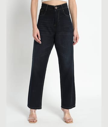 AngelFab - Black Denim Straight Fit Women's Jeans ( Pack of 1 )