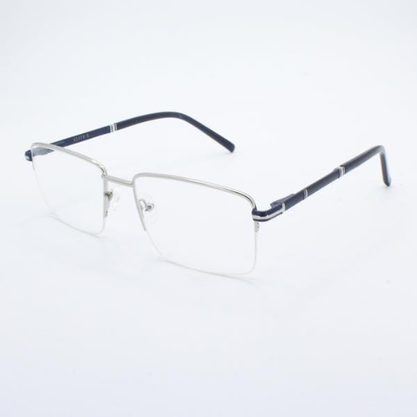 Lensoz Elite X Luxe Half Rim Rectangle - Medium - Silver & Master Blue