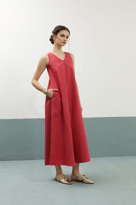 Mid Spring Dress: Fuchsia-XS