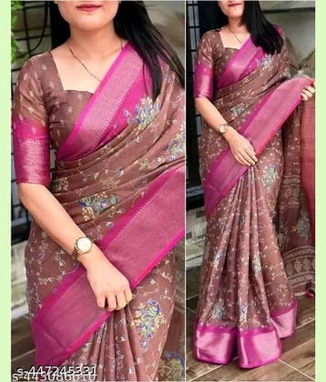 Bhuwal Fashion Art Silk Woven Saree With Unstitched Blouse Piece ( Green )