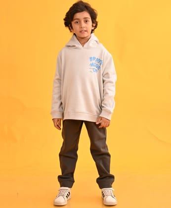 LIGHT GREY TMR HOODIE DARK GREY FLEECE JOGGER SET - LIGHT GREY / DARK GREY-6-12 MONTHS / 2N / LIGHT GREY / DARK GREY