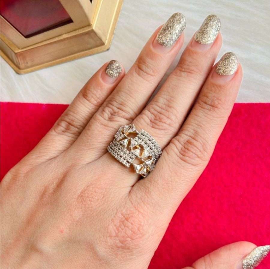 vs sterling silver cocktail ring 066 8g-9