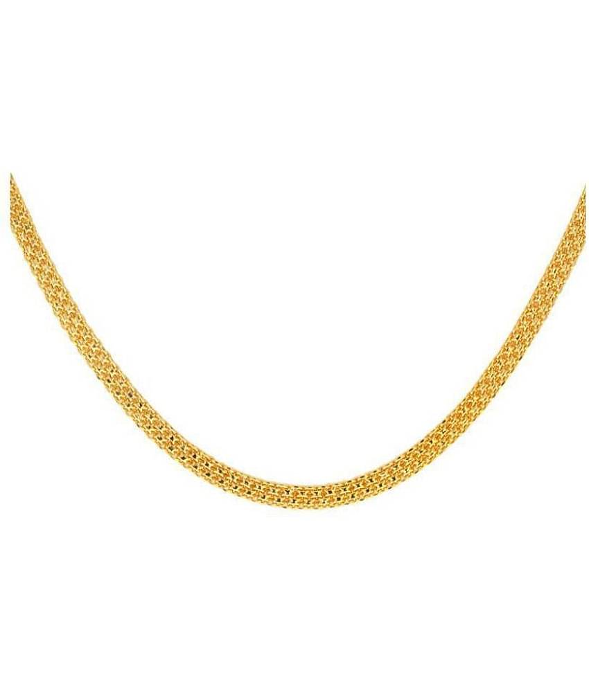 AanyaCentric Gold Plated Wide Fashion Jewellery Imitation Brass Chain for Men Women Girls (Golden)