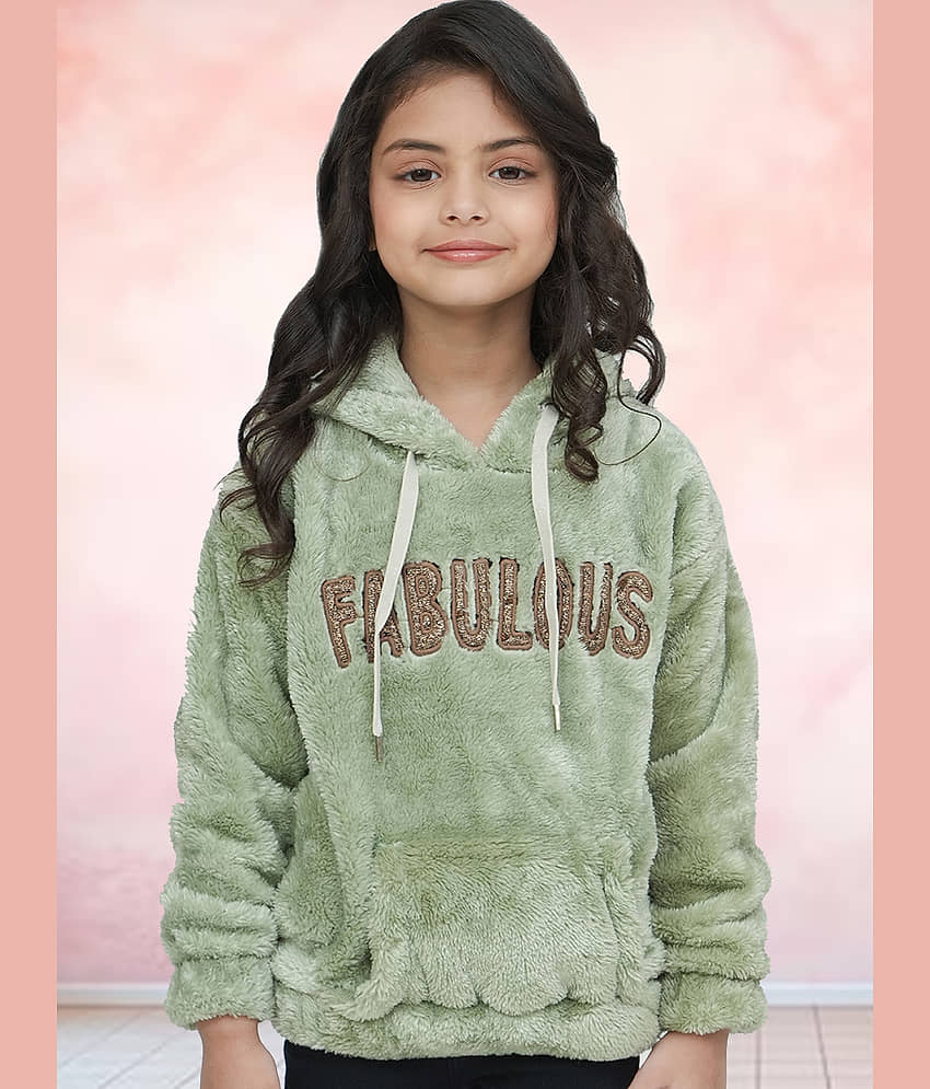 PAMPOLINA Girls Cotton Blend Sweatshirt ( Light Green )