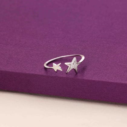 Starry Bond Silver Ring-White Stone / Silver / 5