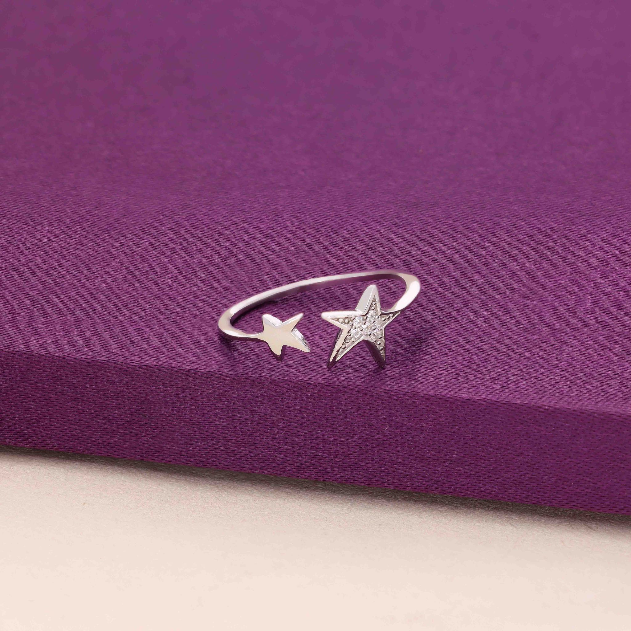 Starry Bond Silver Ring-White Stone / Silver / 5