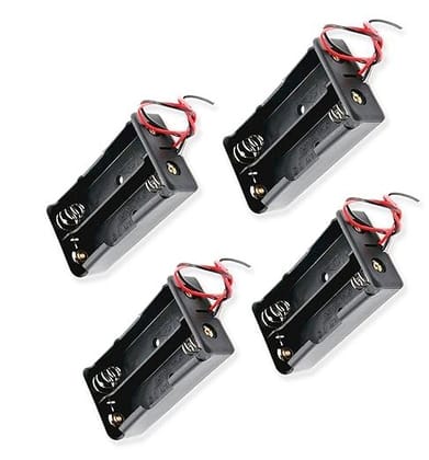 4Pcs 18650 Battery Holder Box 2 Slots With Wire Leads
