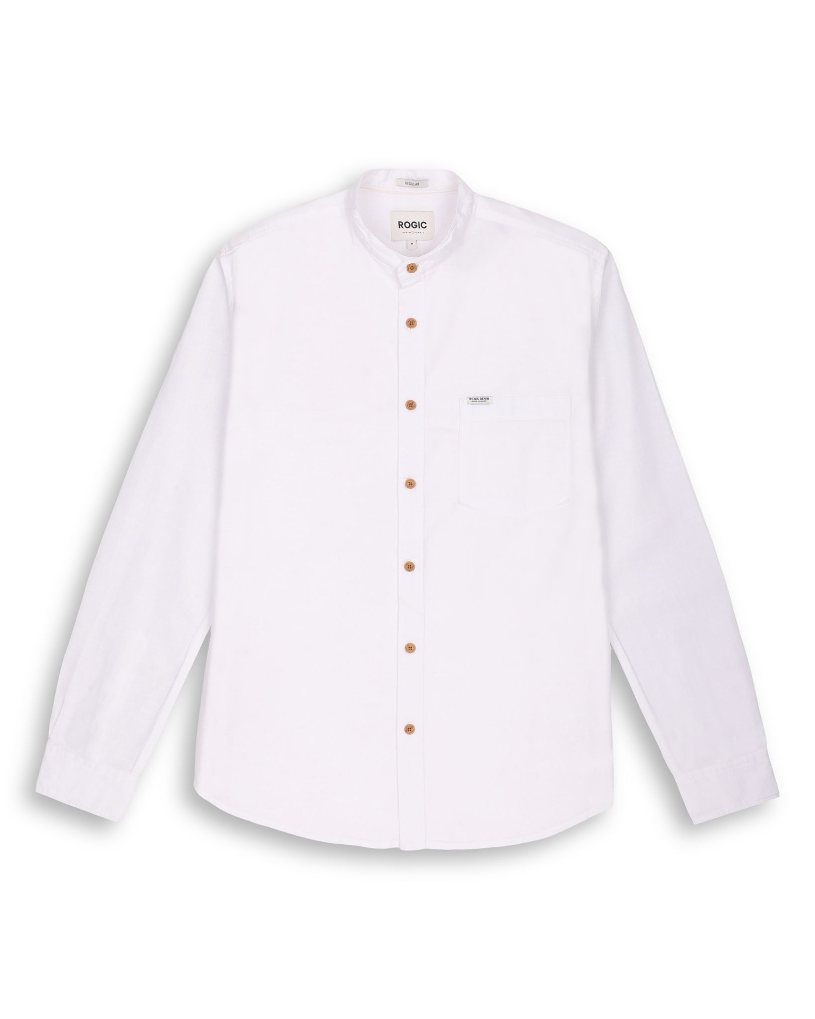MAO COLLAR SHIRT IN WHITE-M