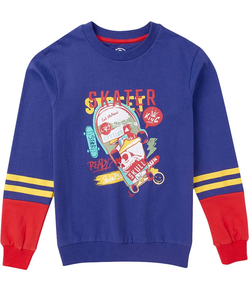 Cub Mcpaws Pack of 1 Boys Cotton Blend Sweatshirt ( Dark Blue )