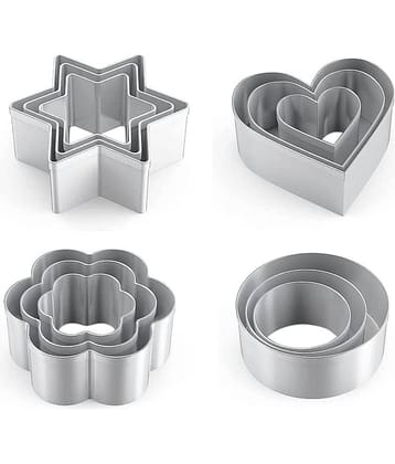 THRIFTKART Stainless Steel Cookie Cutters, Shape Cutting Tools ( Set of 12 )