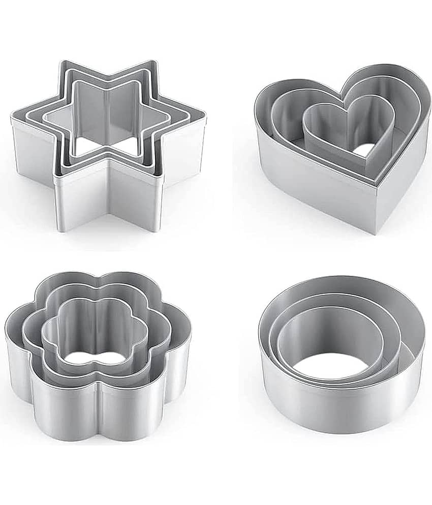 THRIFTKART Stainless Steel Cookie Cutters, Shape Cutting Tools ( Set of 12 )