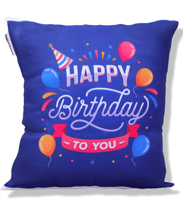 Ros - Blue Polyester Gifting Printed Cushion