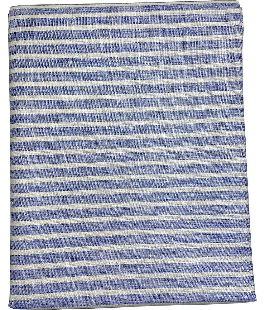 Maharaja Navy Blue Cotton Blend Men's Unstitched Kurta ( Pack of 1 )