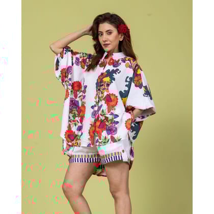 Women's Cotton Top & Shorts Coord Set | Rosa-S