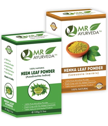 MR Ayurveda Henna Powder and Neem Powder Hair Scalp Treatment 200 g Pack of 2