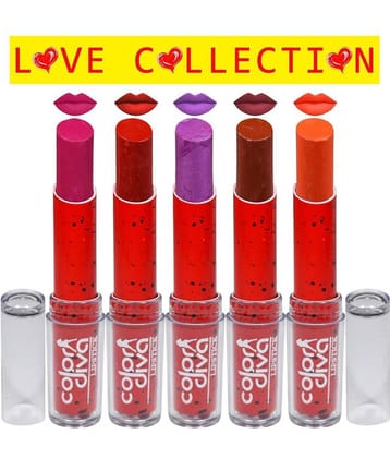 Color Diva Love Collection Multicolor 109C Lipstick 4.5 gm Pack of 5