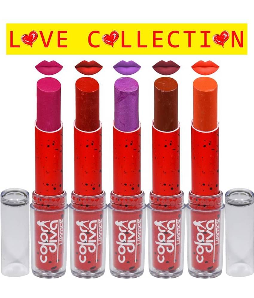 Color Diva Love Collection Multicolor 109C Lipstick 4.5 gm Pack of 5