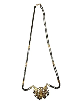 Elegant Black Beads Dollar Chain Necklace Set