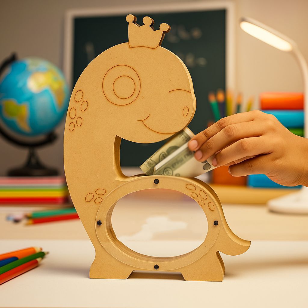 Dbeautify's Dinosaur-Shaped MDF Piggy Bank