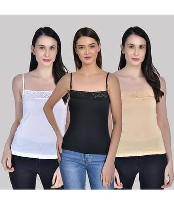 AIMLY Adjustable Strap  Cotton Slip - White Pack of 3