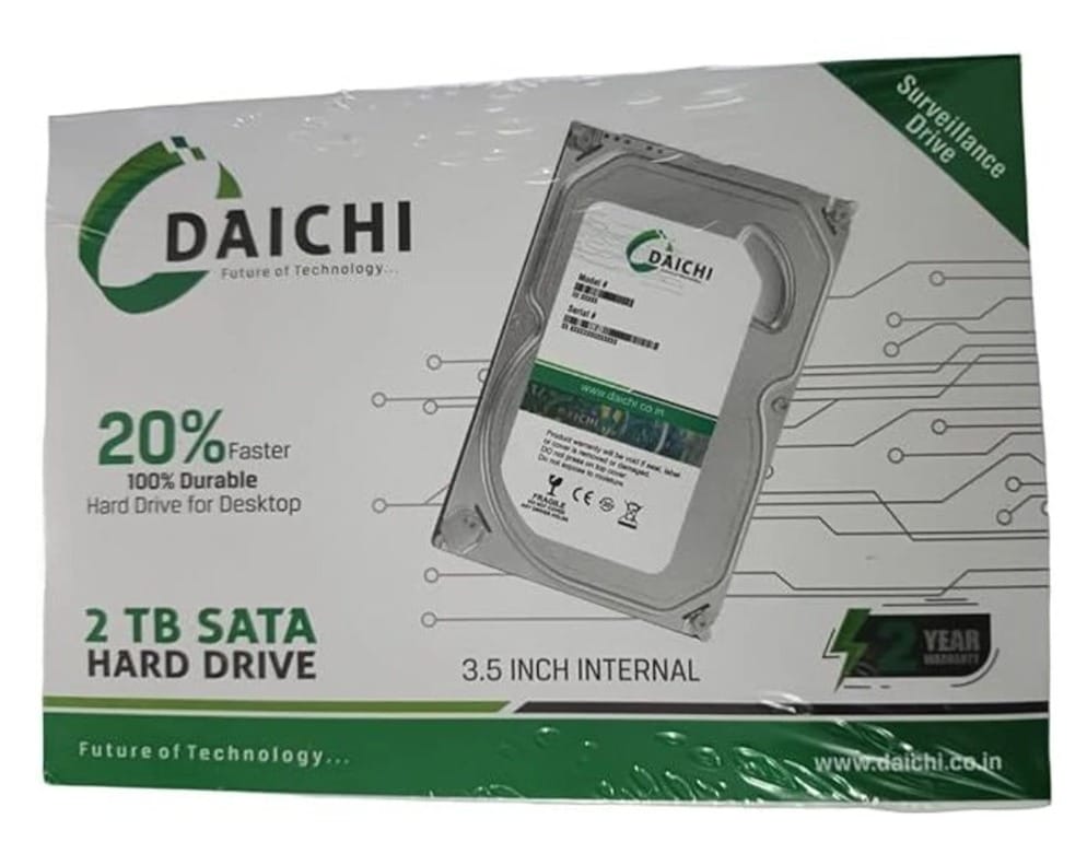 DAICHI 2 TB HARDDISK 2 TB Desktop Green SATA Internal Hard Disk Drive (HDD) (2 TB SATA HARDDISK) (Interface: SATA, Form Factor: 3.5 inch)