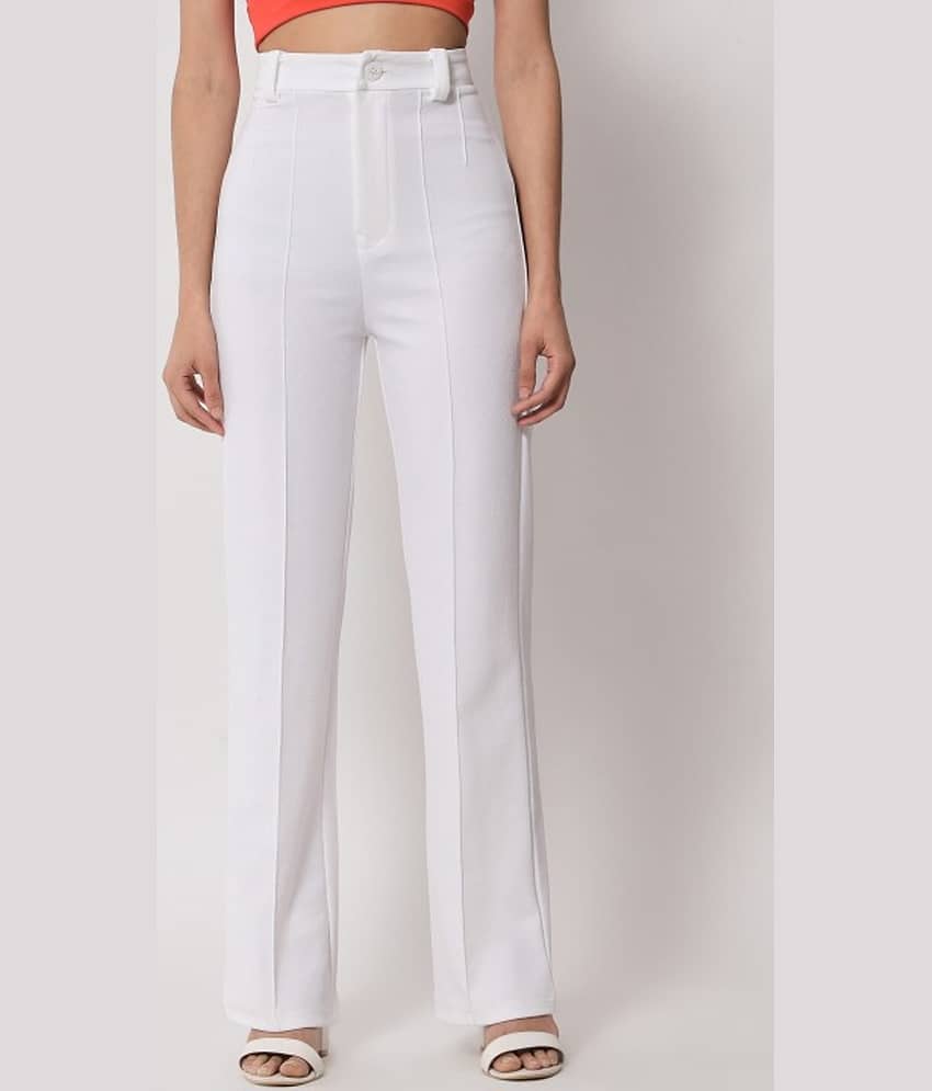 Shine n Show Pack of 1 Lycra Straight Women's Palazzos ( White )