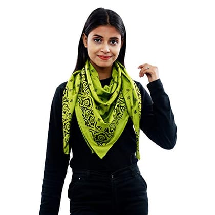 Eri Silk Printed Scarf Yellow