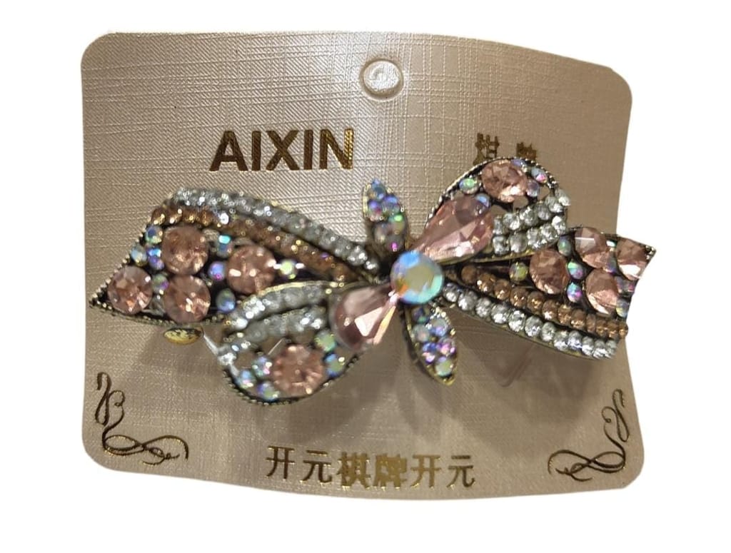 "AI XIN Rhinestone Bow Hair Clip -
