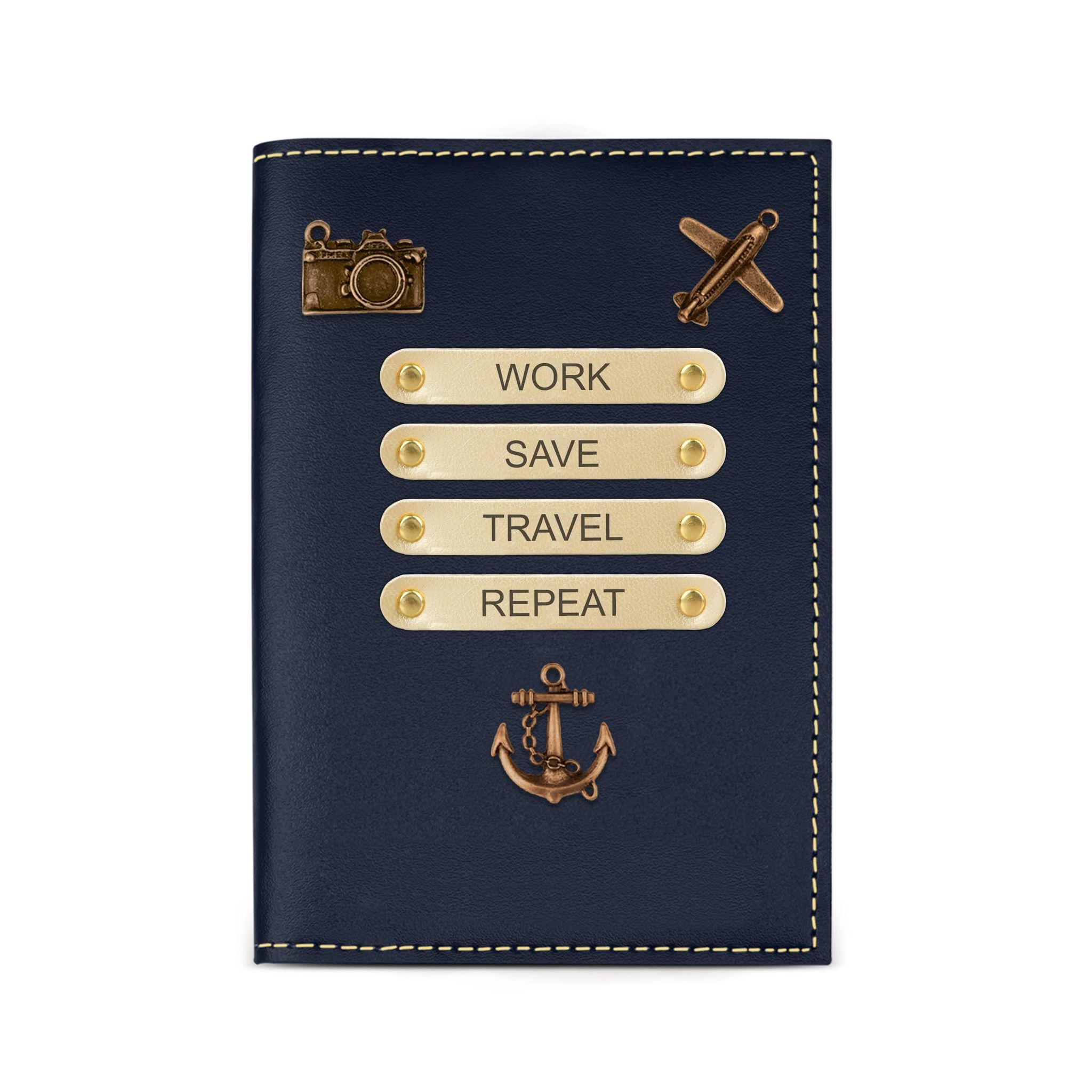 The Wallet Store Leather Passport Cover - Blue