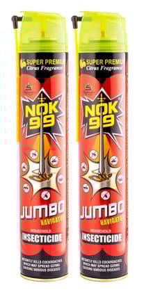 Nok-99 Jumbo Multi Insect Killer. Instantly Kills Cockroaches Mosquitoes Bed Bugs Flies Lizards & Other Insects, 400 Ml (Pack Of 2)