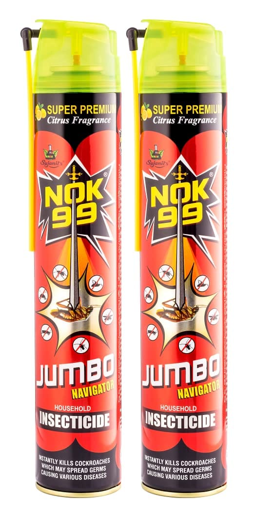 Nok-99 Jumbo Multi Insect Killer. Instantly Kills Cockroaches Mosquitoes Bed Bugs Flies Lizards & Other Insects, 400 Ml (Pack Of 2)
