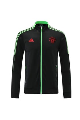 Manchester United Black With Light Green Hand Stripe Winter Jacket 21 22 Season-M