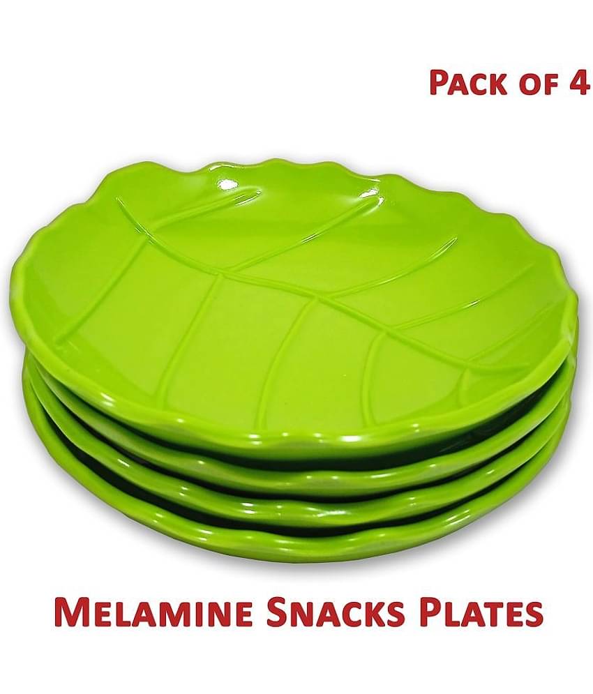 Inpro 4 Pcs Melamine Dark Green Quarter Plate