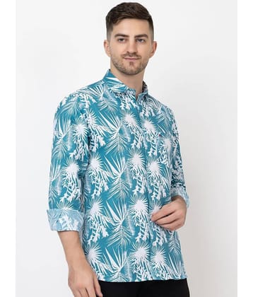 MODERNITY Cotton Blend Regular Fit Printed Full Sleeves Men's Casual Shirt - Blue ( Pack of 1 )