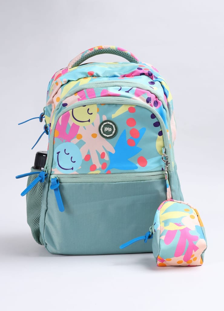 PB Pearlbags Polyester Water Resistant Casual Backpack With Pencil Pouch For School For Boys and Girls