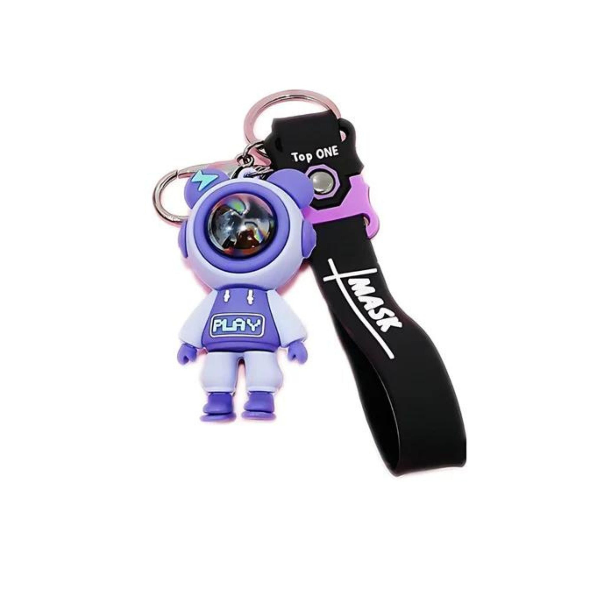Astronaut Premium Silicon Keychain-PURPLE