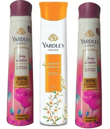2 SPRING BLOSSOM 1 IMPERIAL SANDALWOOD 150 MLEACH PACK OF 3 .