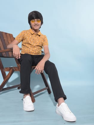 Mustard Printed T-Shirt-7-8Y / Mustard