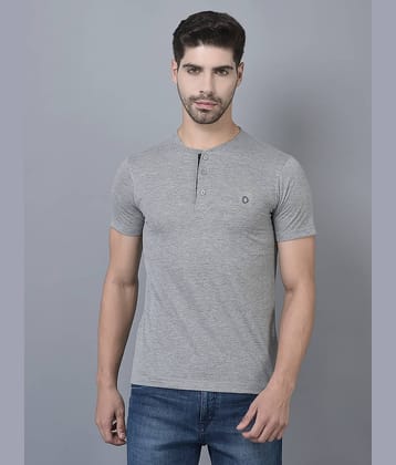 Dollar Cotton Blend Regular Fit Solid Half Sleeves Men's T-Shirt - Melange Grey ( Pack of 1 )