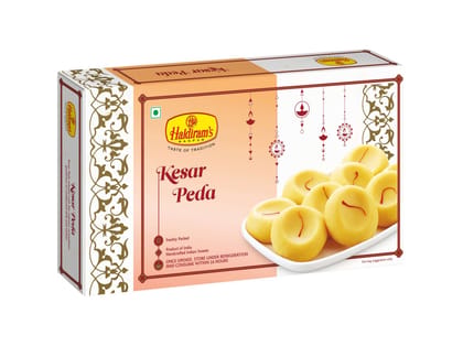 Haldiram's Kesar Peda Packed Sweets - 250 Gm - Pack of 2