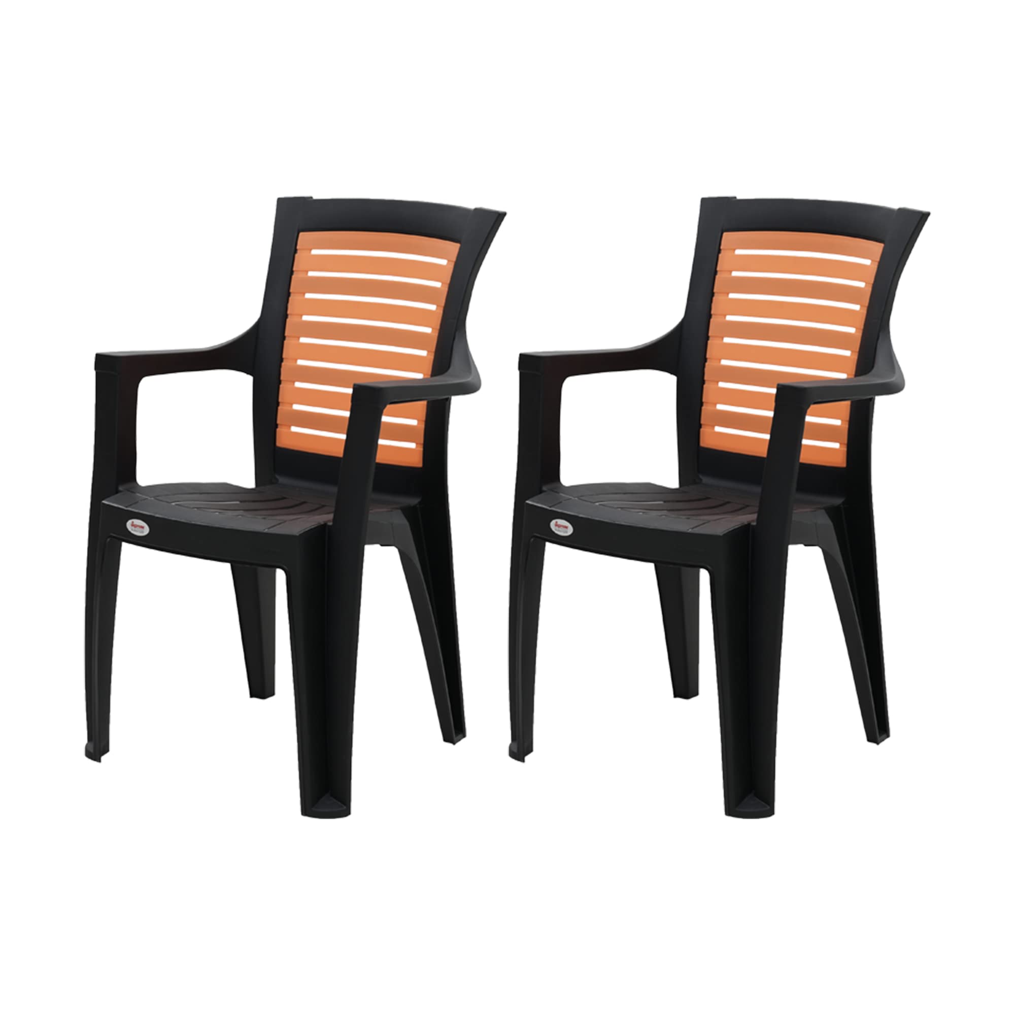 Supreme Furniture Colours Plastic with Arm Chair Suitable for Home, Office, Garden, Living Room, Cafeteria, Restaurant, Hotel, Work from Home, Indoor & Outdoor