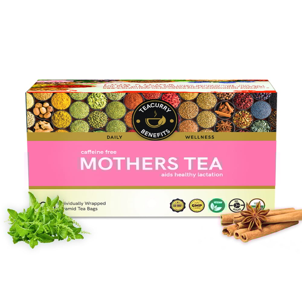 TEACURRY Lactation Tea (1 Month Pack, 30 Tea Bags) - Mothers Tea with Diet Chart to help with Breast Milk Tea to Increase Milk Supply