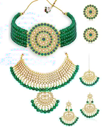 Sukkhi Green Alloy Necklace Set ( Pack of 1 )